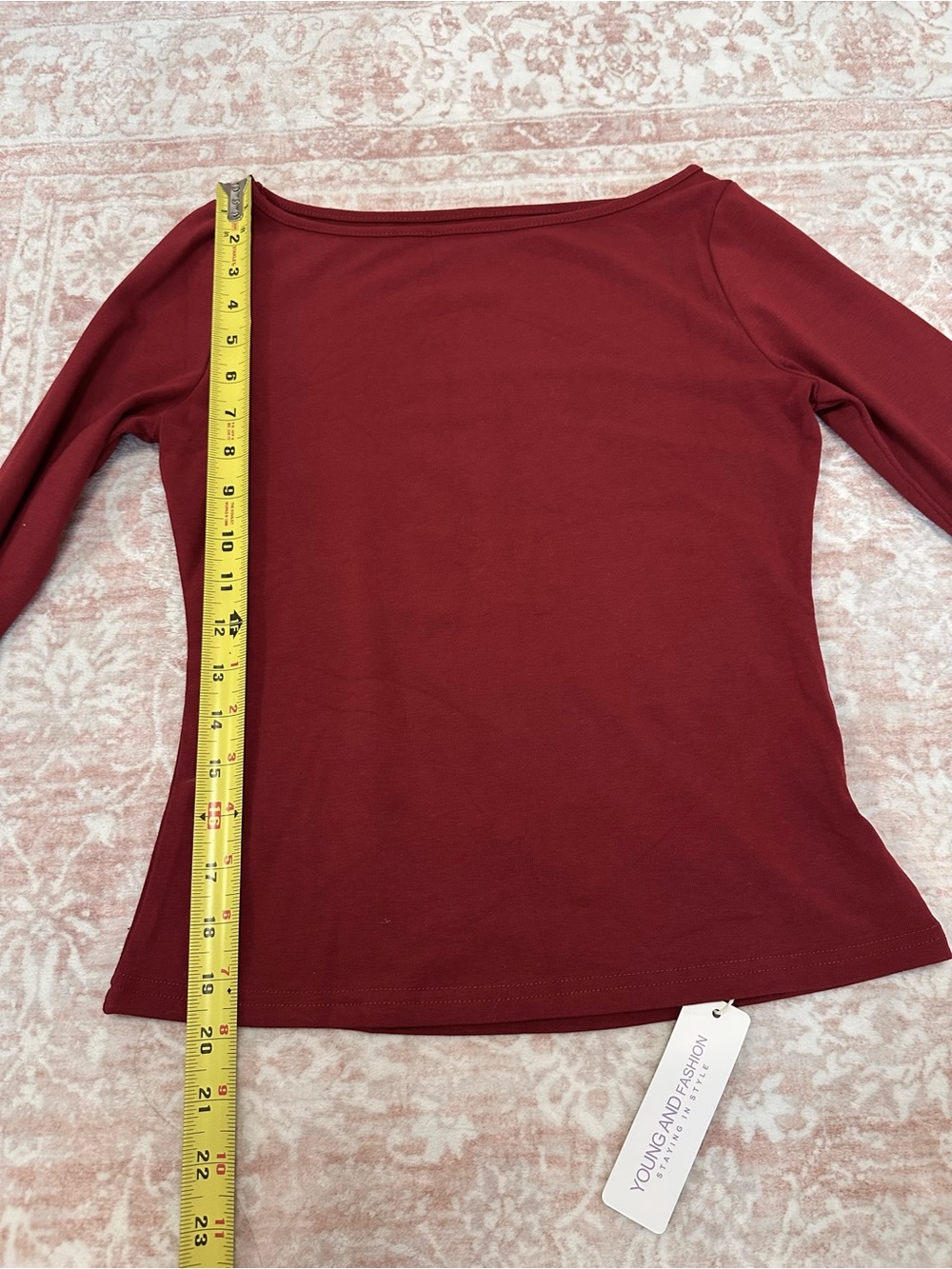 NWT 🥀 Boat Neck Slim Fit Long Sleeve Top - Picture 8 of 8